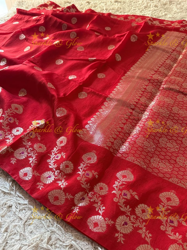 Luxury Banarasi Saree with Tissue Organza Fabric