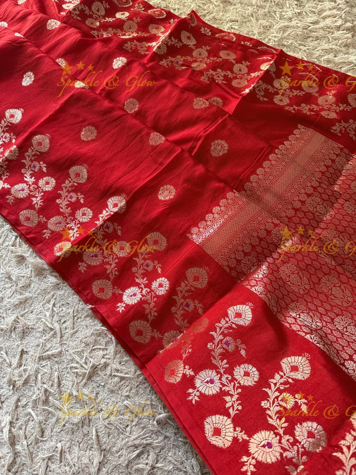 Luxury Banarasi Saree with Tissue Organza Fabric