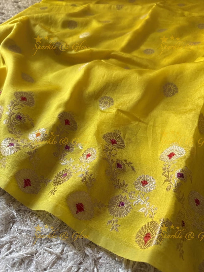 Luxury Banarasi Saree with Tissue Organza Fabric