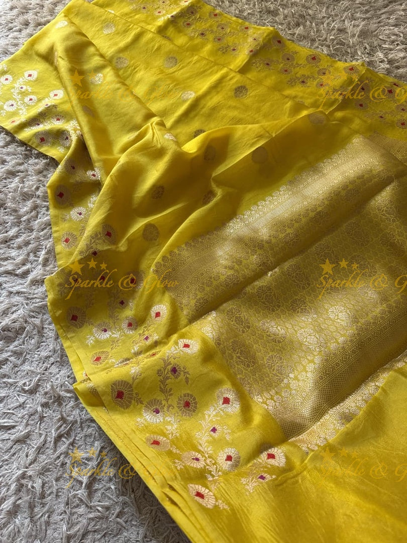 Luxury Banarasi Saree with Tissue Organza Fabric