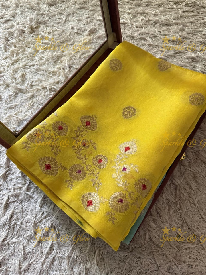 Luxury Banarasi Saree with Tissue Organza Fabric