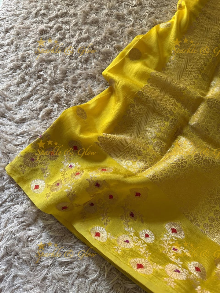 Luxury Banarasi Saree with Tissue Organza Fabric