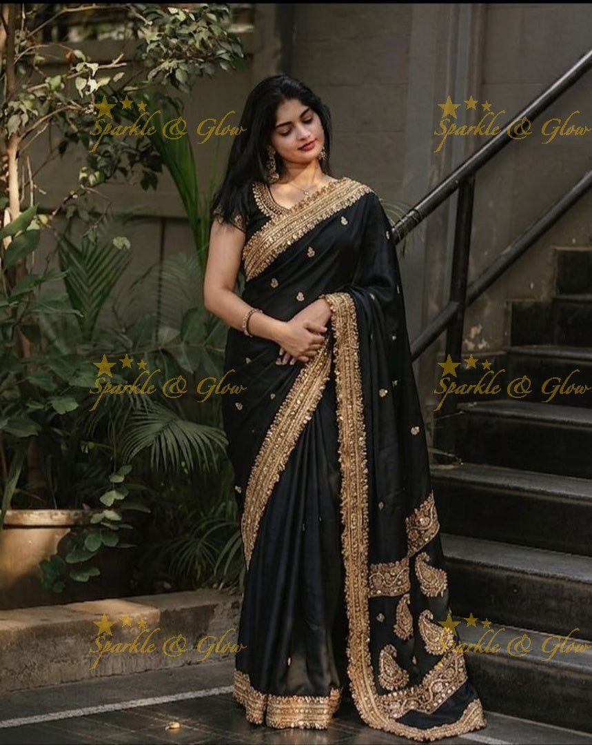 Timeless Banarasi Saree with Zari & Mirror Embellishments