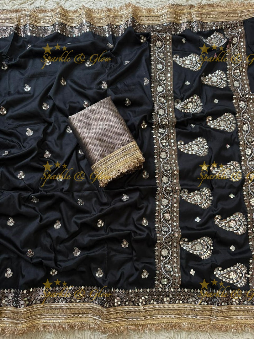 Timeless Banarasi Saree with Zari & Mirror Embellishments