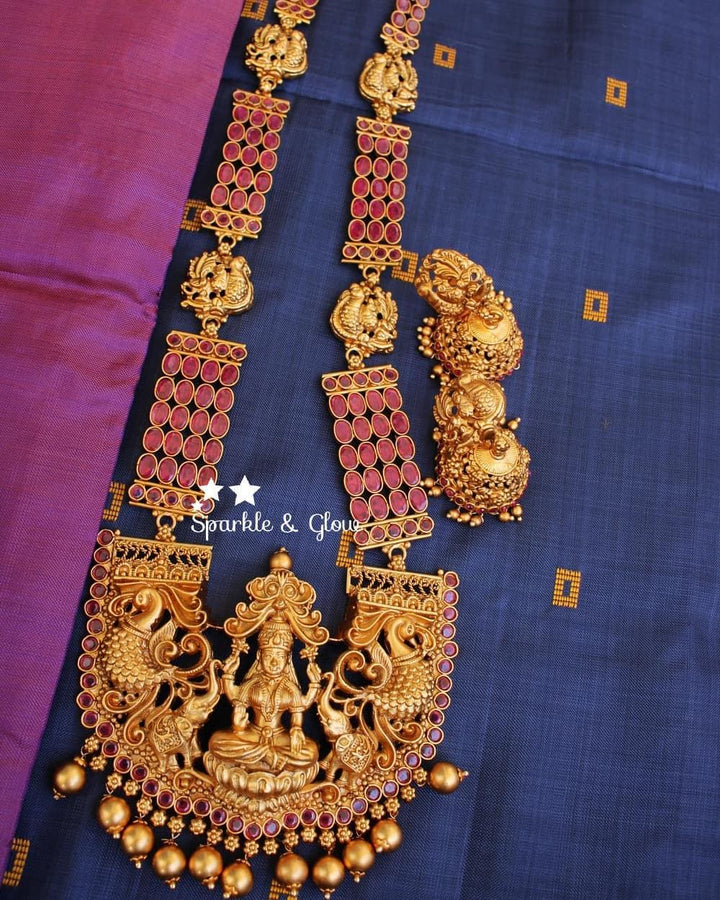 Three layer stones lakshmi haram - Multi - Sparkle and Glow