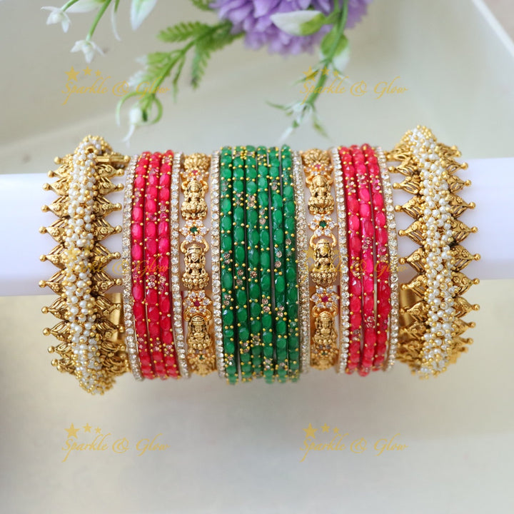Elegant Lakshmi Pearl Bridal Bangles - Premium Design