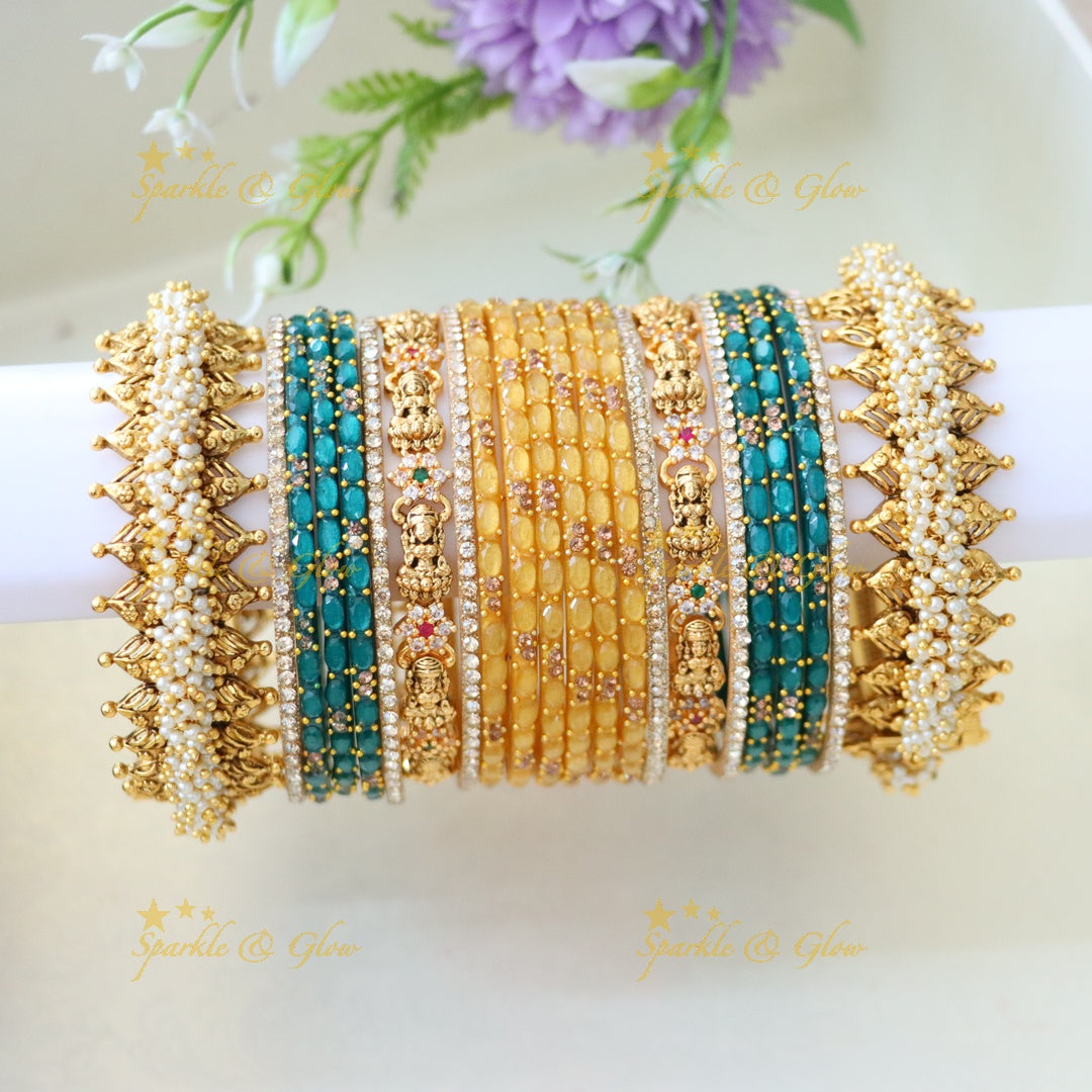 Elegant Lakshmi Pearl Bridal Bangles - Premium Design