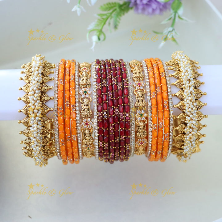 Elegant Lakshmi Pearl Bridal Bangles - Premium Design