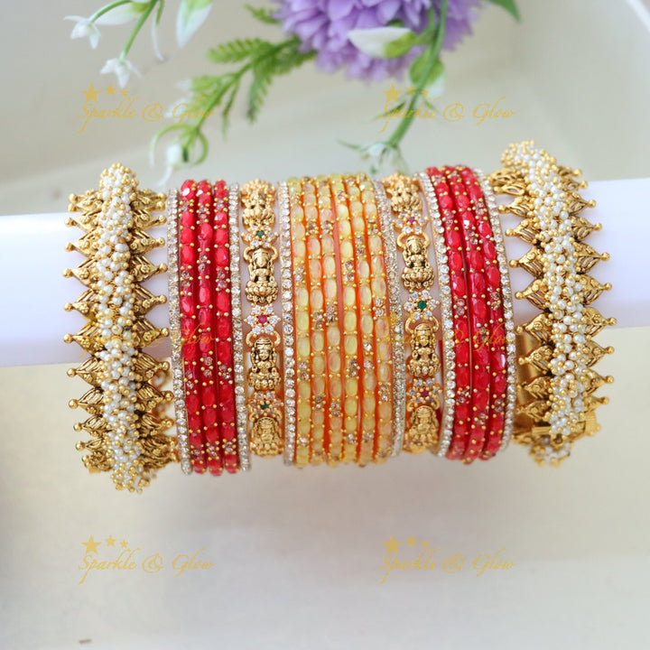 Elegant Lakshmi Pearl Bridal Bangles - Premium Design