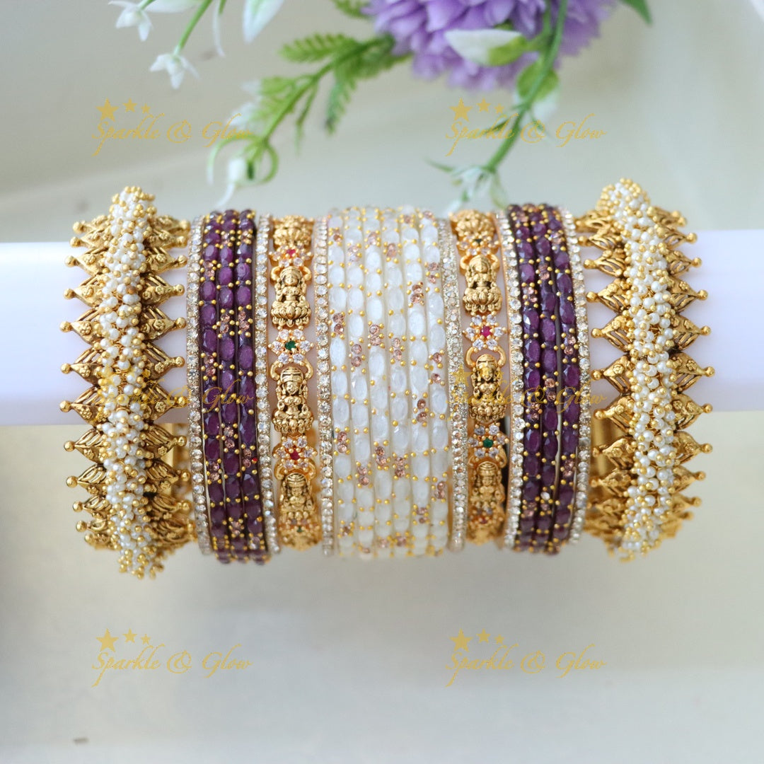 Elegant Lakshmi Pearl Bridal Bangles - Premium Design