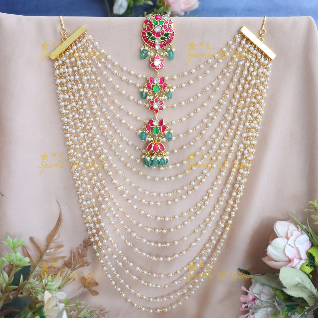 Elegant Jadau Kundan Peacock Earchain Set for Weddings