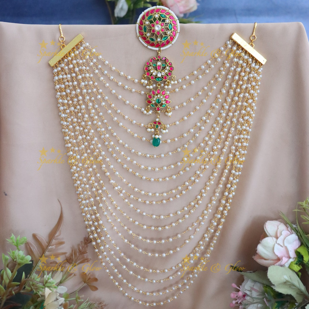 Lotus Jadau Kundan Hair Accessory - Premium Design