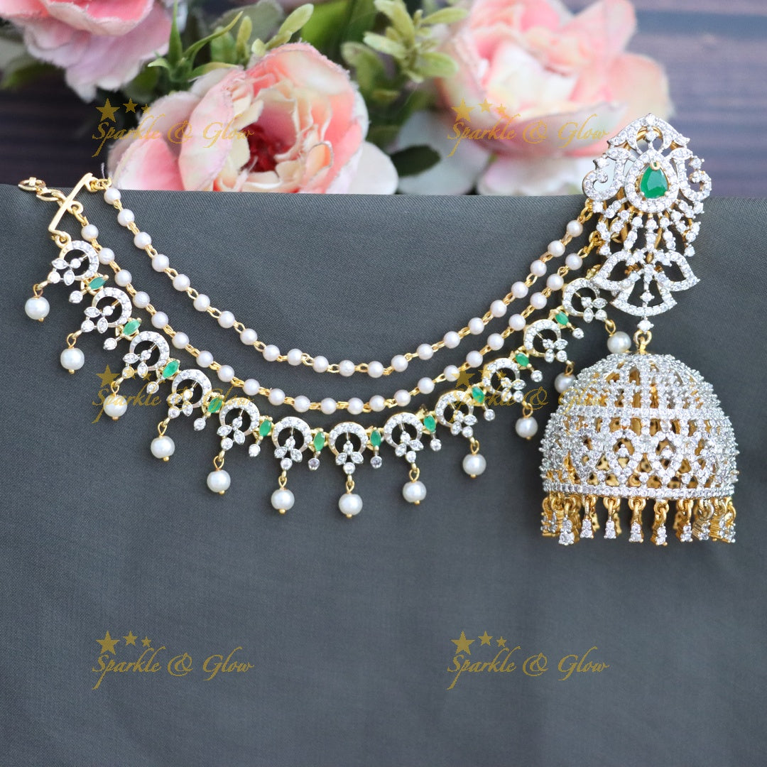 Exquisite Floral American Diamond Earring Set
