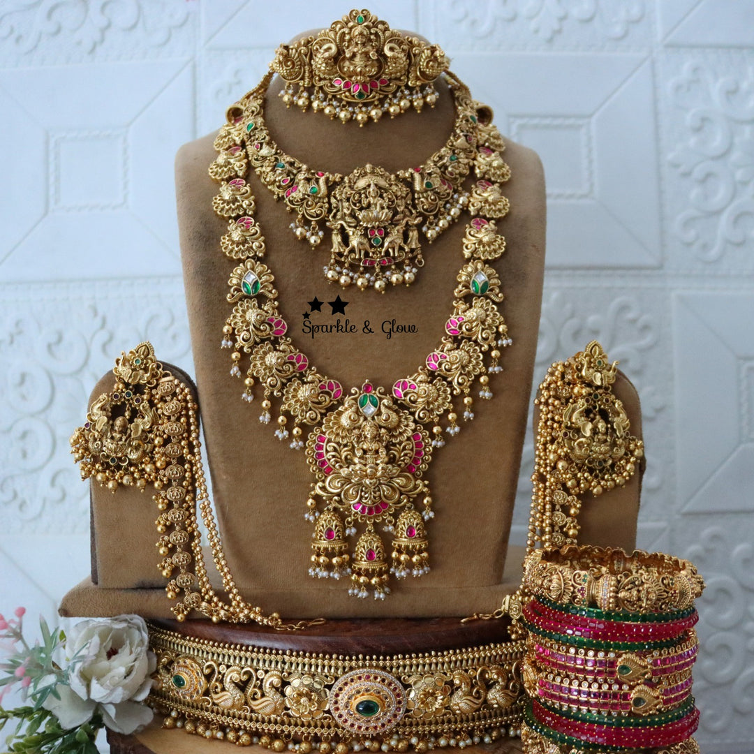 Exquisite Lakshmi Peacock Bridal Jewellery Set Online