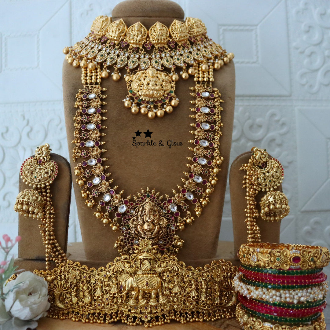 Exquisite Semi Bridal Temple Jewellery Set Online