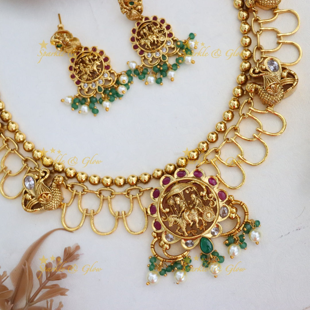 Stunning Gold-Plated Necklace Set - Festive Elegance