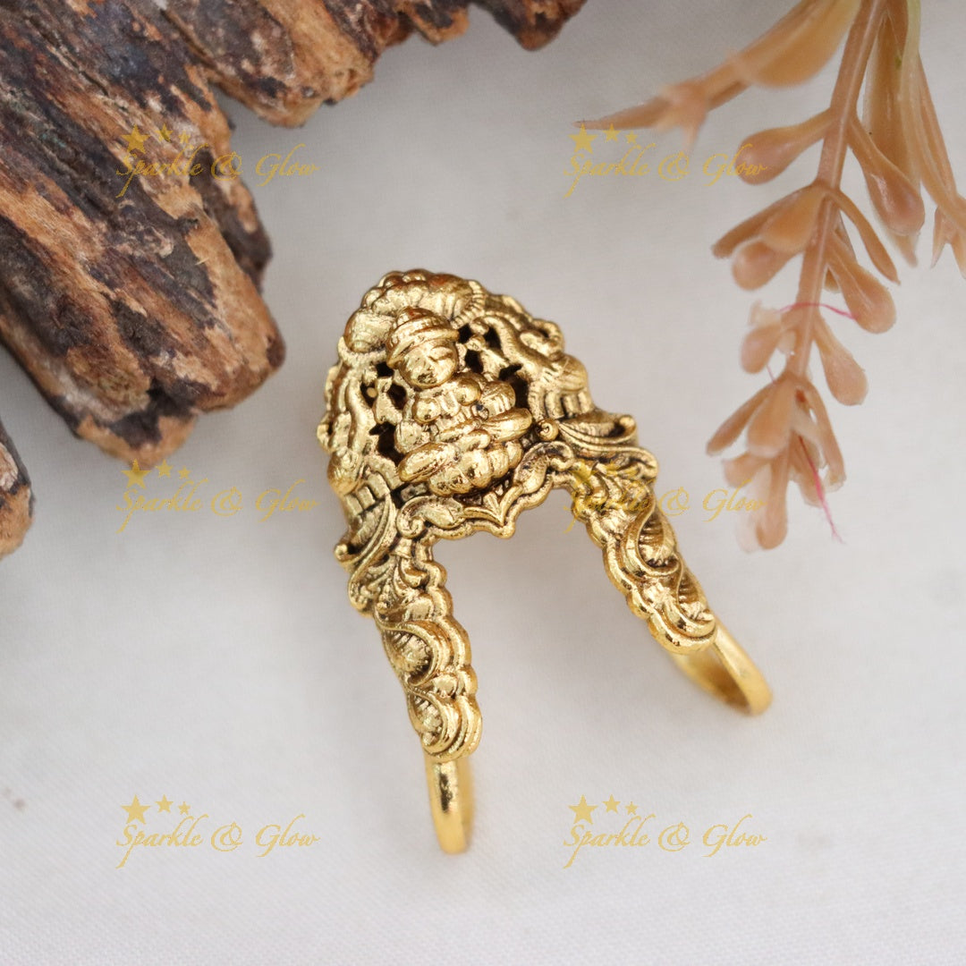 Exquisite Gold-Plated Temple Ring for Weddings & Festivals