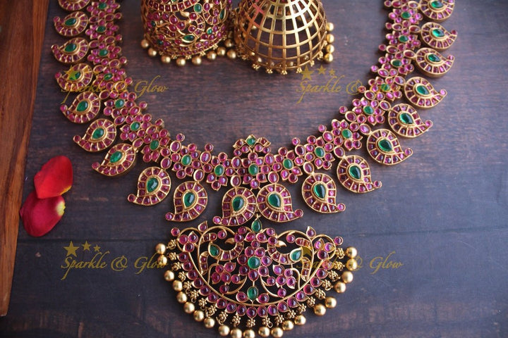 Gold alike Mango Kemp haram - Green - Sparkle and Glow - White - Back Thread