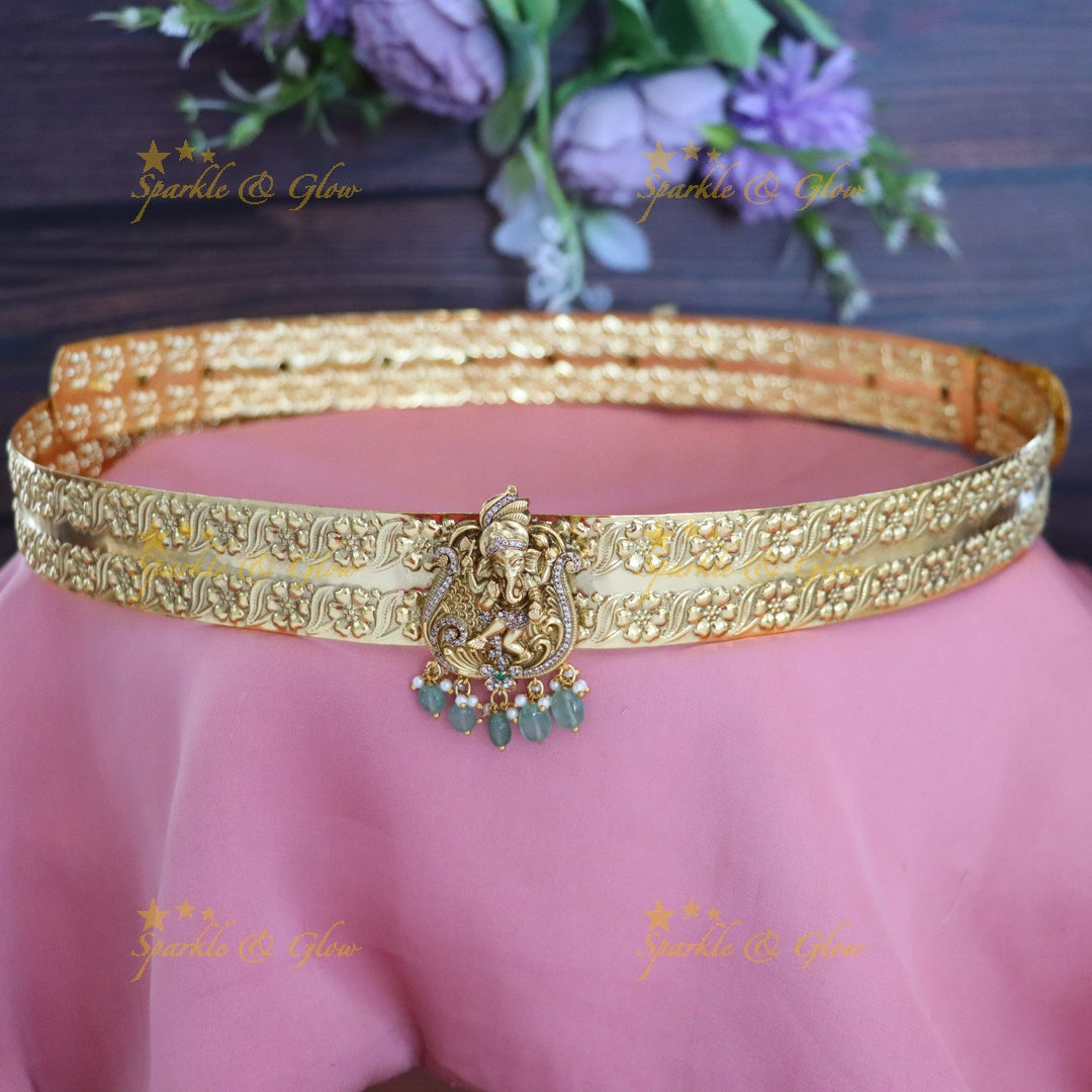 Elegant Gold Plated Temple Hip Belt for Weddings
