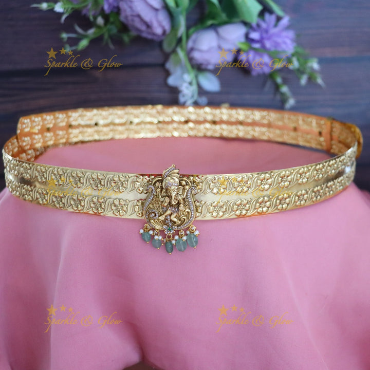 Elegant Gold Plated Temple Hip Belt for Weddings