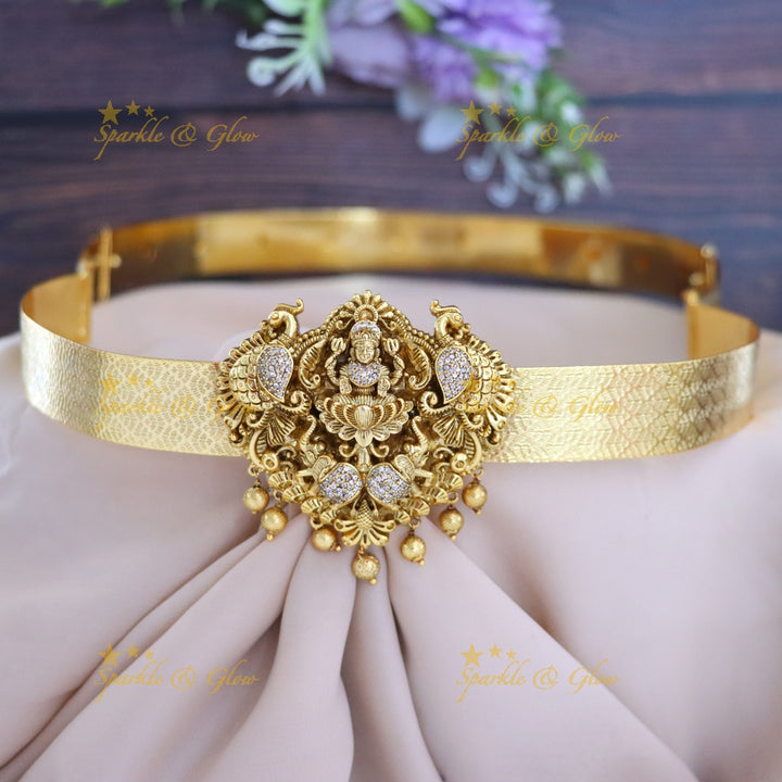 Gold-Plated Temple Style Hip Belt for Festive Elegance