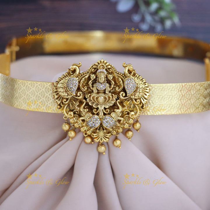 Gold-Plated Temple Style Hip Belt for Festive Elegance