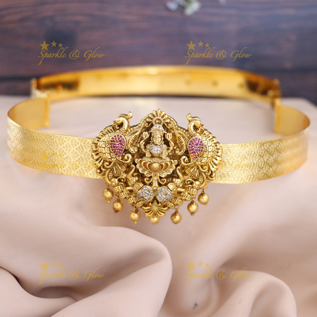Gold-Plated Temple Style Hip Belt for Festive Elegance