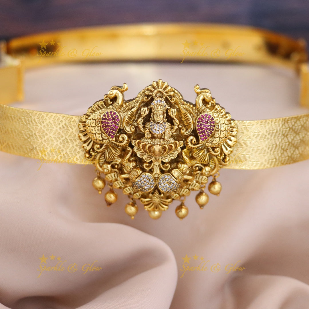 Gold-Plated Temple Style Hip Belt for Festive Elegance