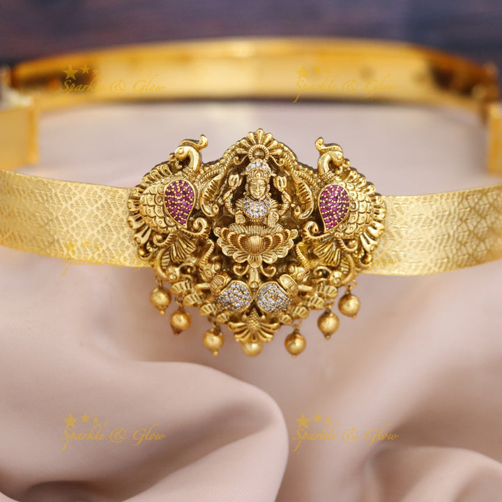 Gold-Plated Temple Style Hip Belt for Festive Elegance