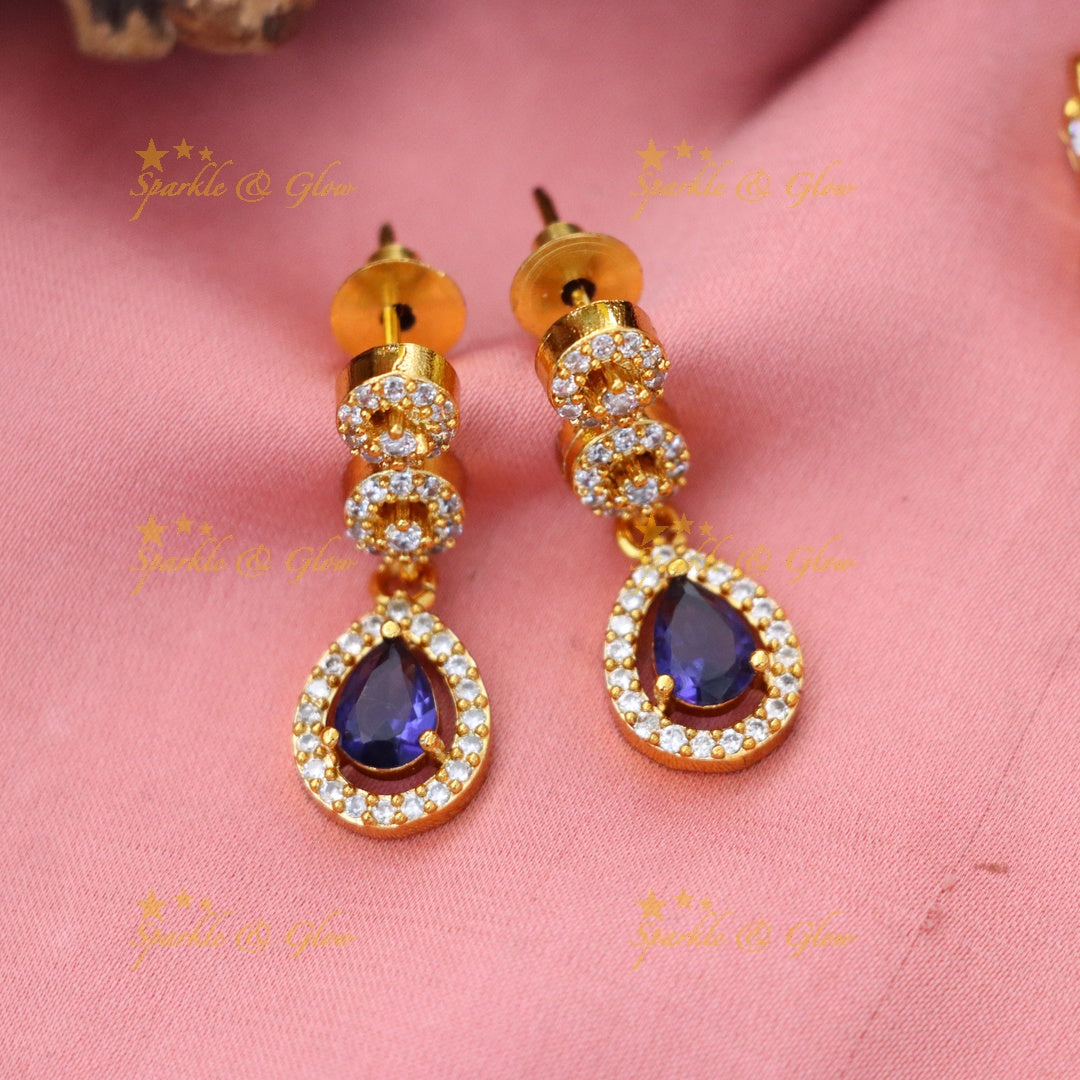 Exquisite American Diamond Emerald Necklace Set