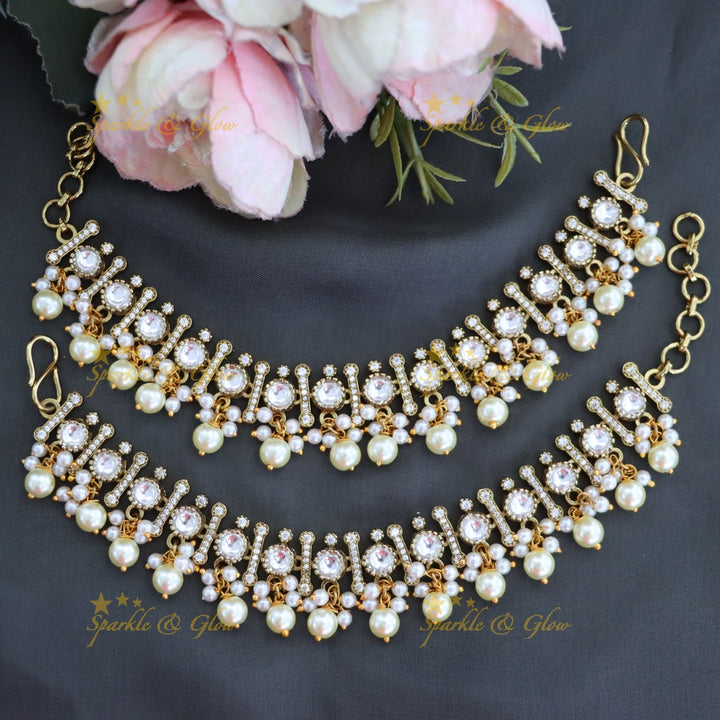 Stunning Victorian Pearl Earchain for Weddings