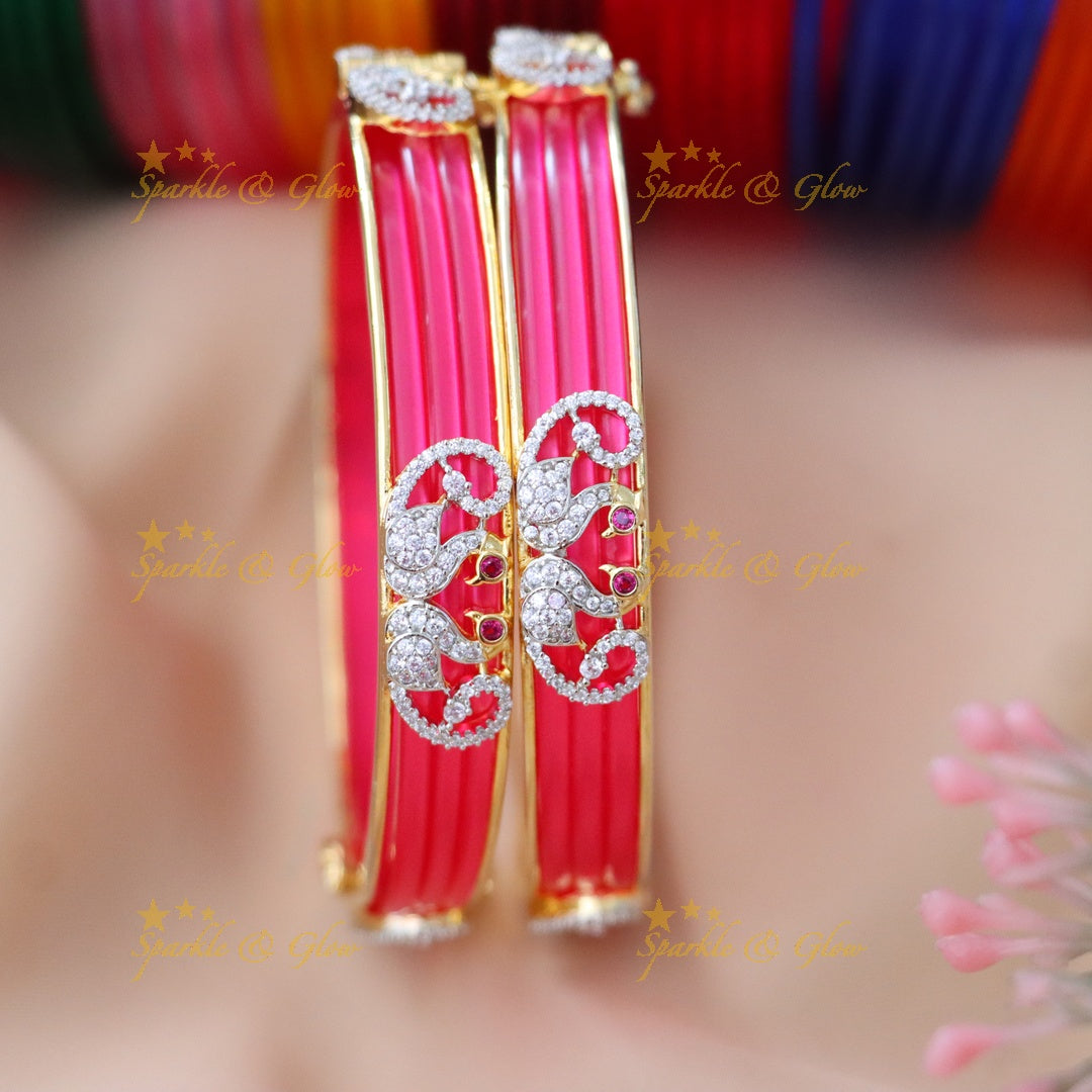 Exquisite Interchangeable Wedding Bangle Set - Vibrant Elegance