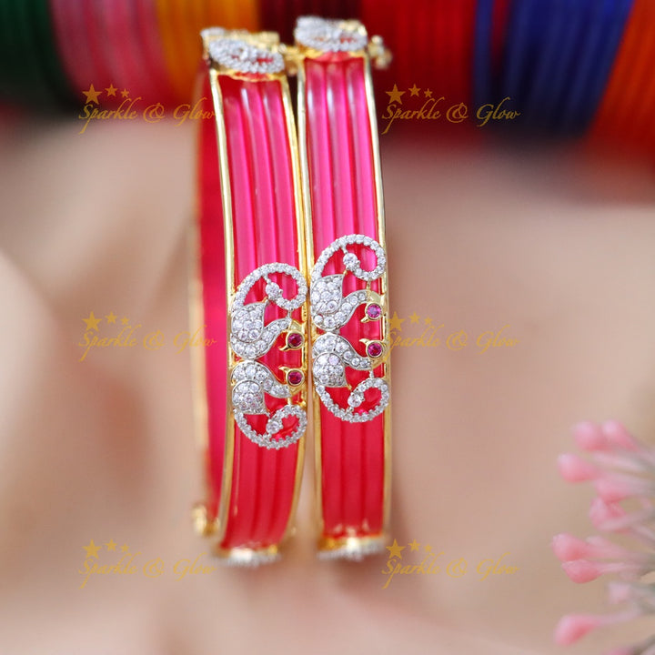Exquisite Interchangeable Wedding Bangle Set - Vibrant Elegance
