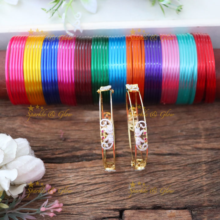 Exquisite Interchangeable Wedding Bangle Set - Vibrant Elegance