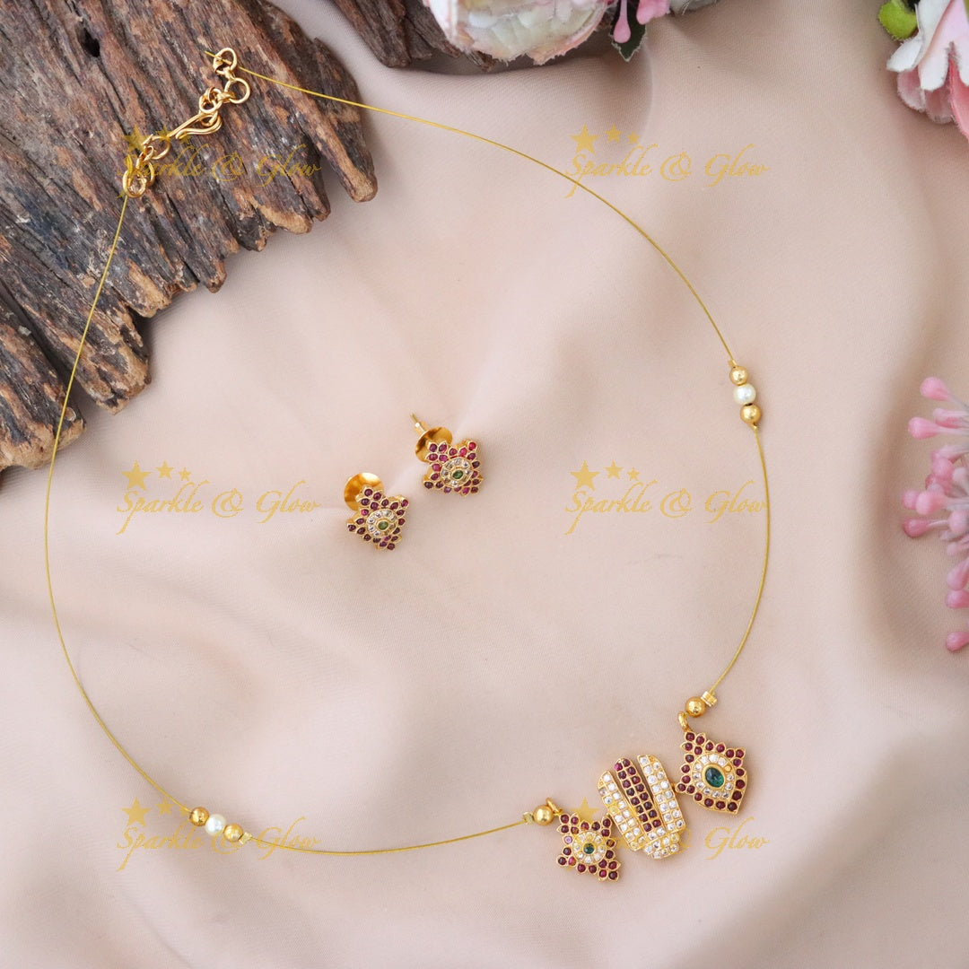 Elegant Gold Necklace Set with Earrings for Special Occasions