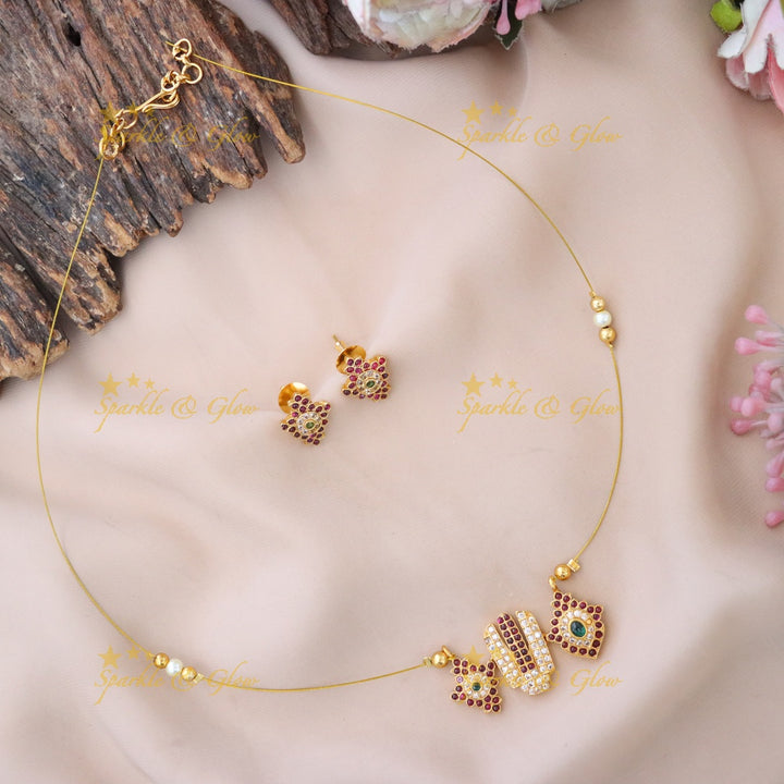 Elegant Gold Necklace Set with Earrings for Special Occasions