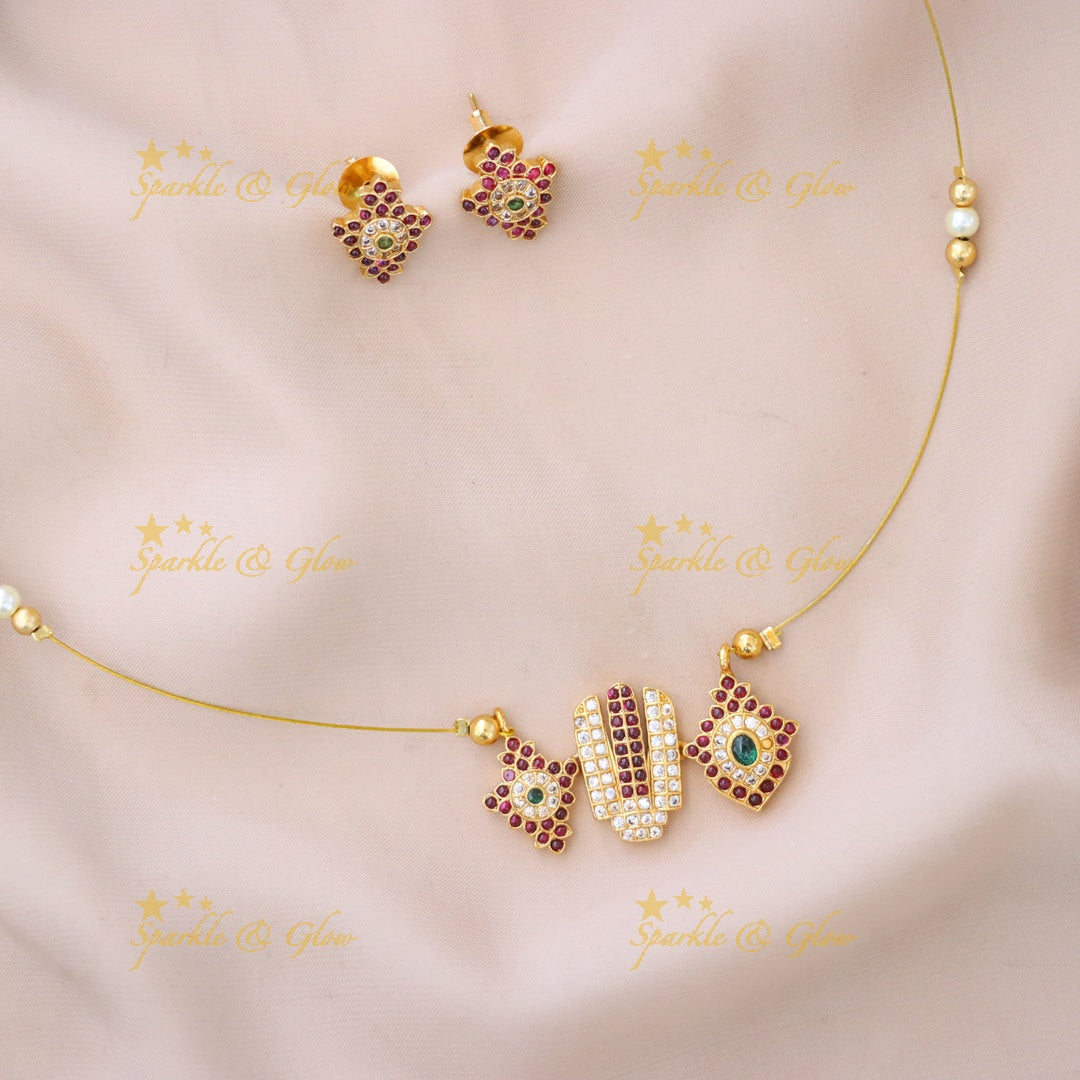 Elegant Gold Necklace Set with Earrings for Special Occasions