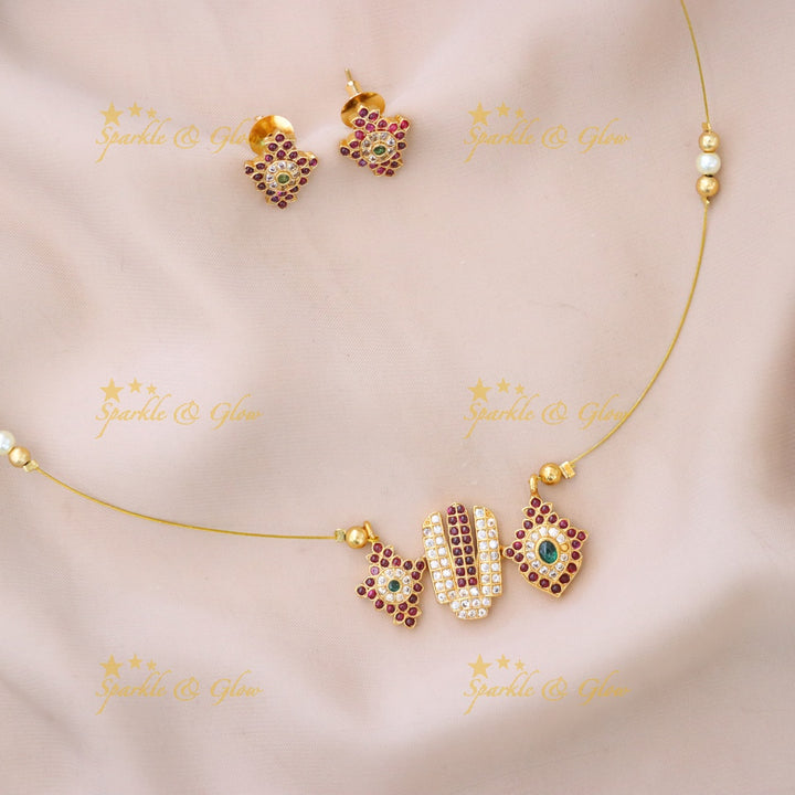 Elegant Gold Necklace Set with Earrings for Special Occasions