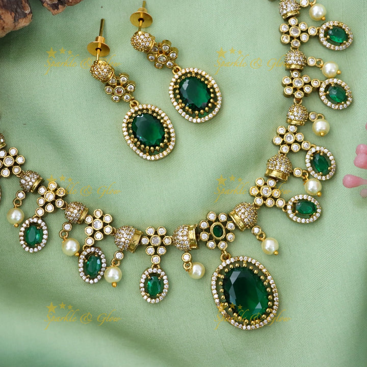 Stunning American Diamond Necklace Set for Festive Glam