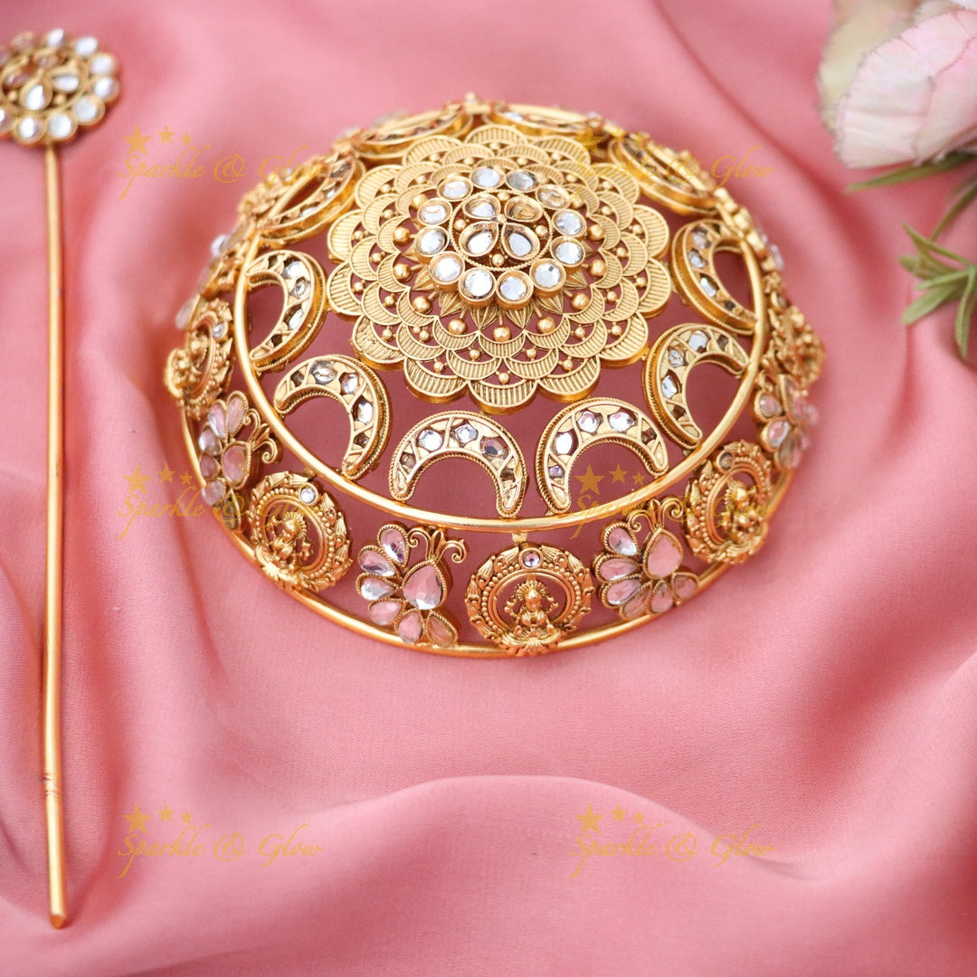 Exquisite Gold-Plated Hair Bun for Festive Elegance