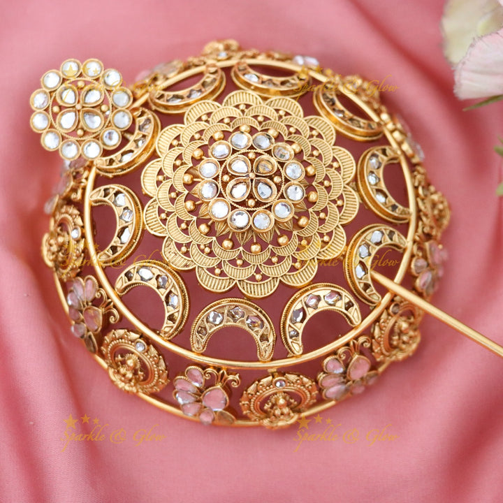 Exquisite Gold-Plated Hair Bun for Festive Elegance