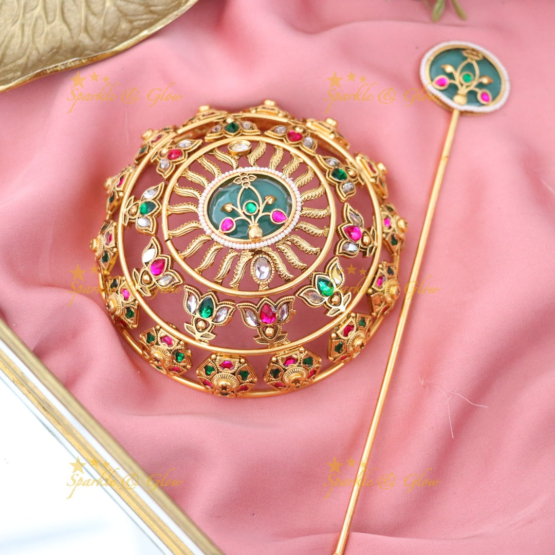 Elegant Gold-Tone Hair Bun Accessory for Festive Occasions