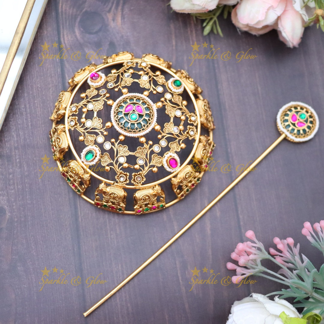 Exquisite Gold Hair Bun Ornament for Elegant Weddings
