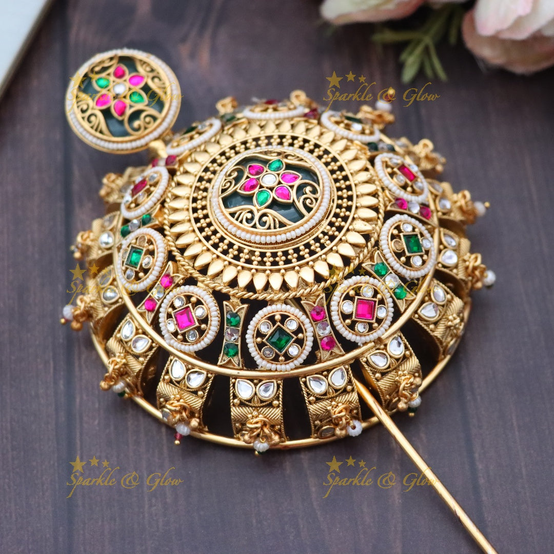 Elegant Gold-Plated Hair Bun Accessory for Weddings
