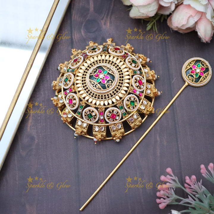 Elegant Gold-Plated Hair Bun Accessory for Weddings