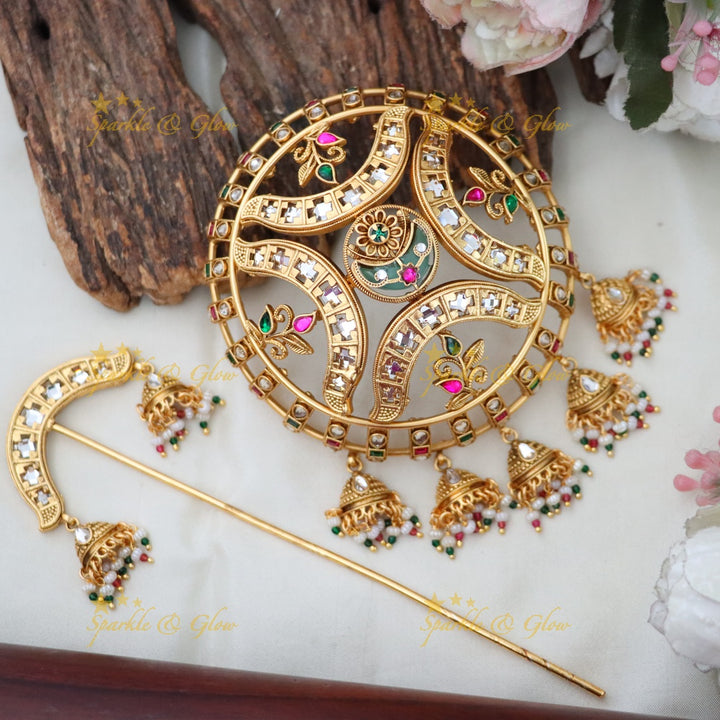 Exquisite Gold Hair Bun Accessory for Weddings & Festivities
