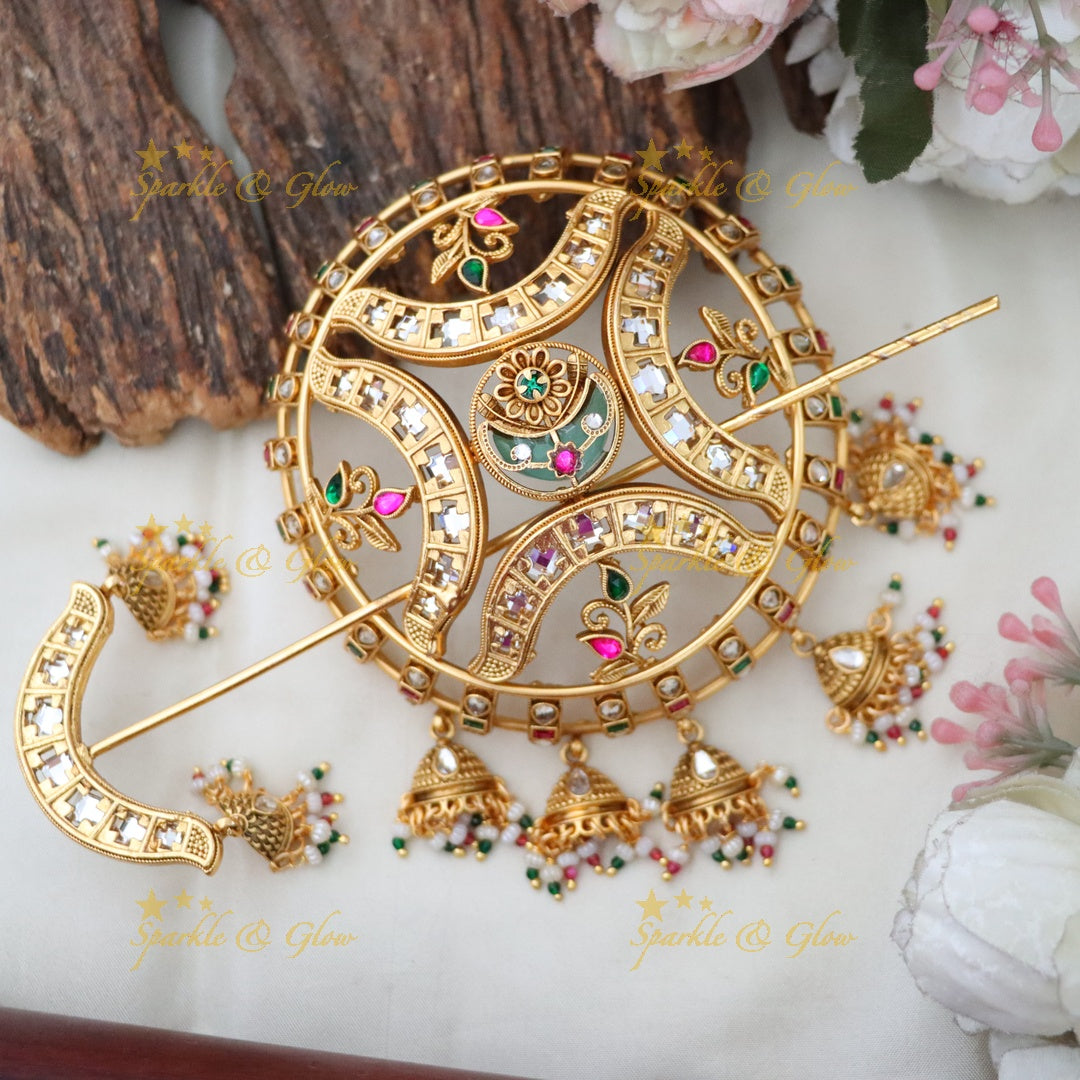 Exquisite Gold Hair Bun Accessory for Weddings & Festivities