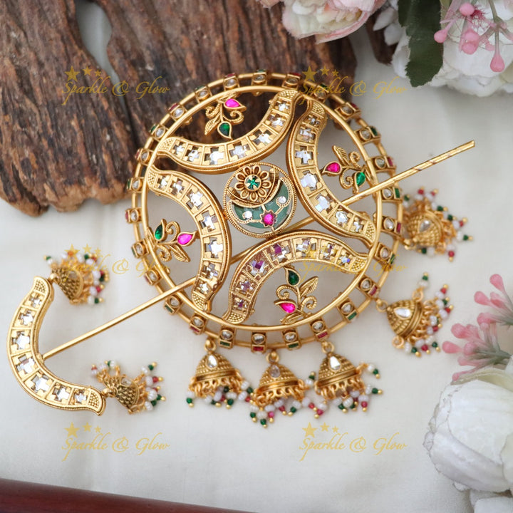 Exquisite Gold Hair Bun Accessory for Weddings & Festivities