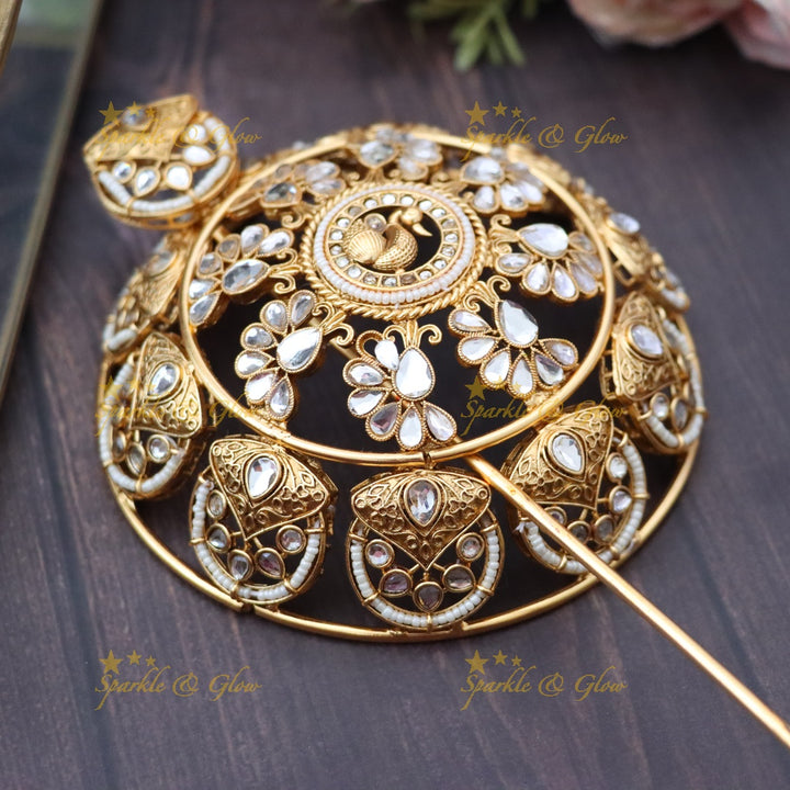 Elegant Gold Plated Hair Bun Accessory for Weddings