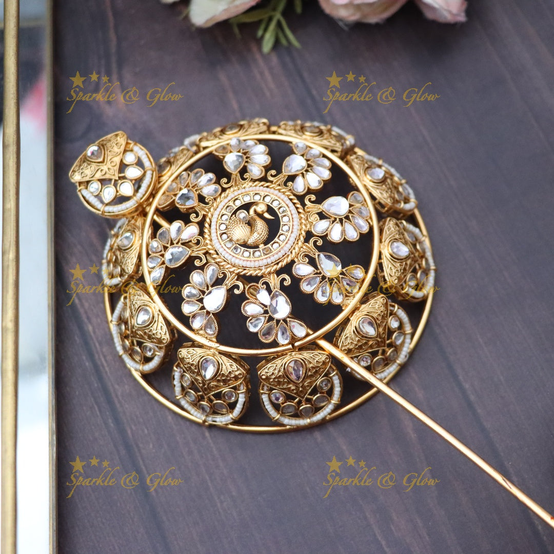 Elegant Gold Plated Hair Bun Accessory for Weddings